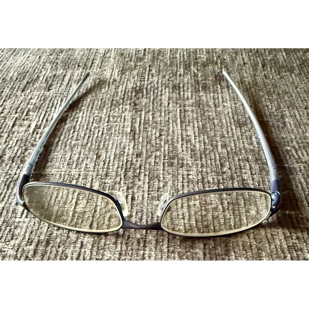 Nike Eyeglasses Unisex 54-17-135 Navy Blue Excellent Flexon 4105 Semi-Rimless